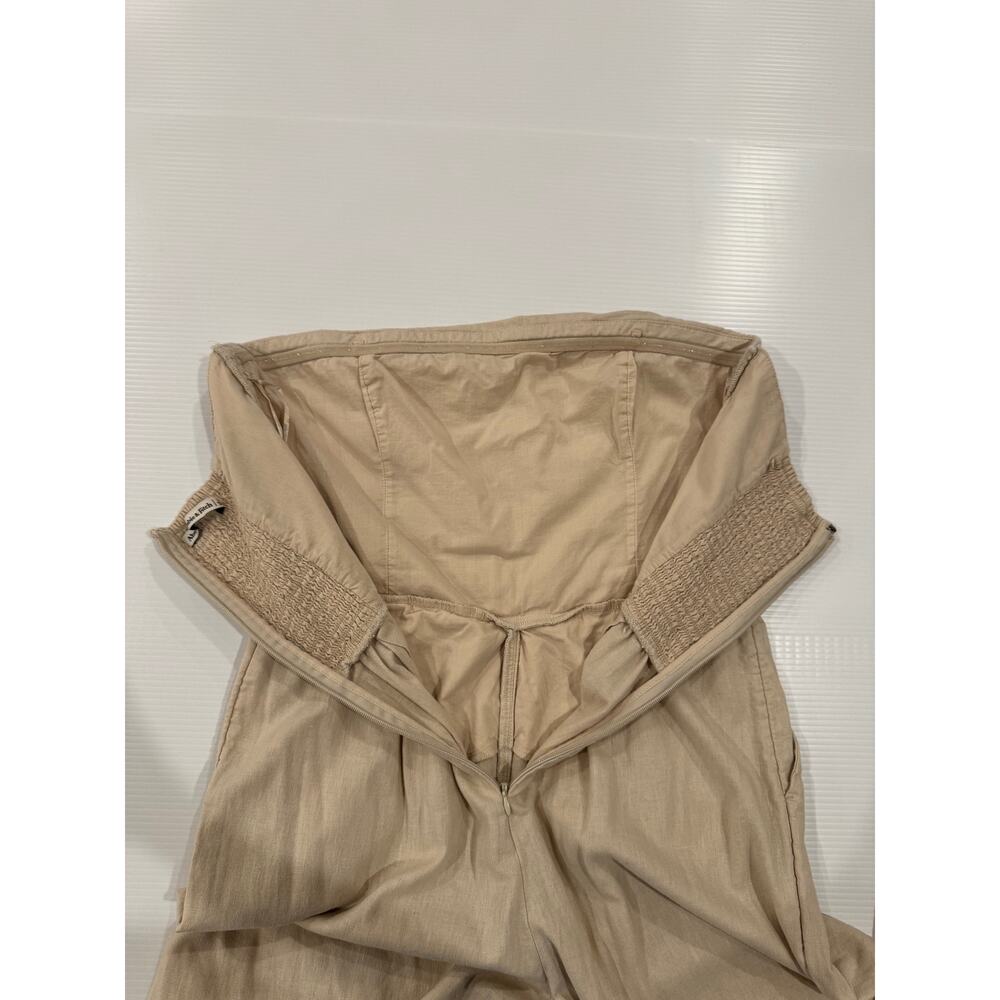 Abercrombie & Fitch Emerson Linen Blend Strapless Jumpsuit Beige Size LP Petite - Picture 8 of 16